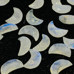 Load image into Gallery viewer, Rainbow Moonstone Faceted Moon Shape Beads, Hand Carved Briolettes Beads, Flashy Moonstone Beads, Celestials Moon Beads 12 MM