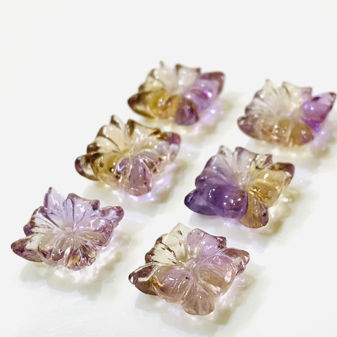 1,2,3,4,5 pcs 100% Natural Ametrine Fancy Shape Carved Gemstone, Fancy Shape Carving, Carved Gemstone For Jewellery 12.3 mm