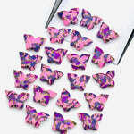 Load image into Gallery viewer, Pink &amp; Purple Mohave Copper Turquoise Butterfly Beads, Faceted Butterfly Gemstone, Purple Oyster Turquoise Carving Loose Beads 14x10 MM