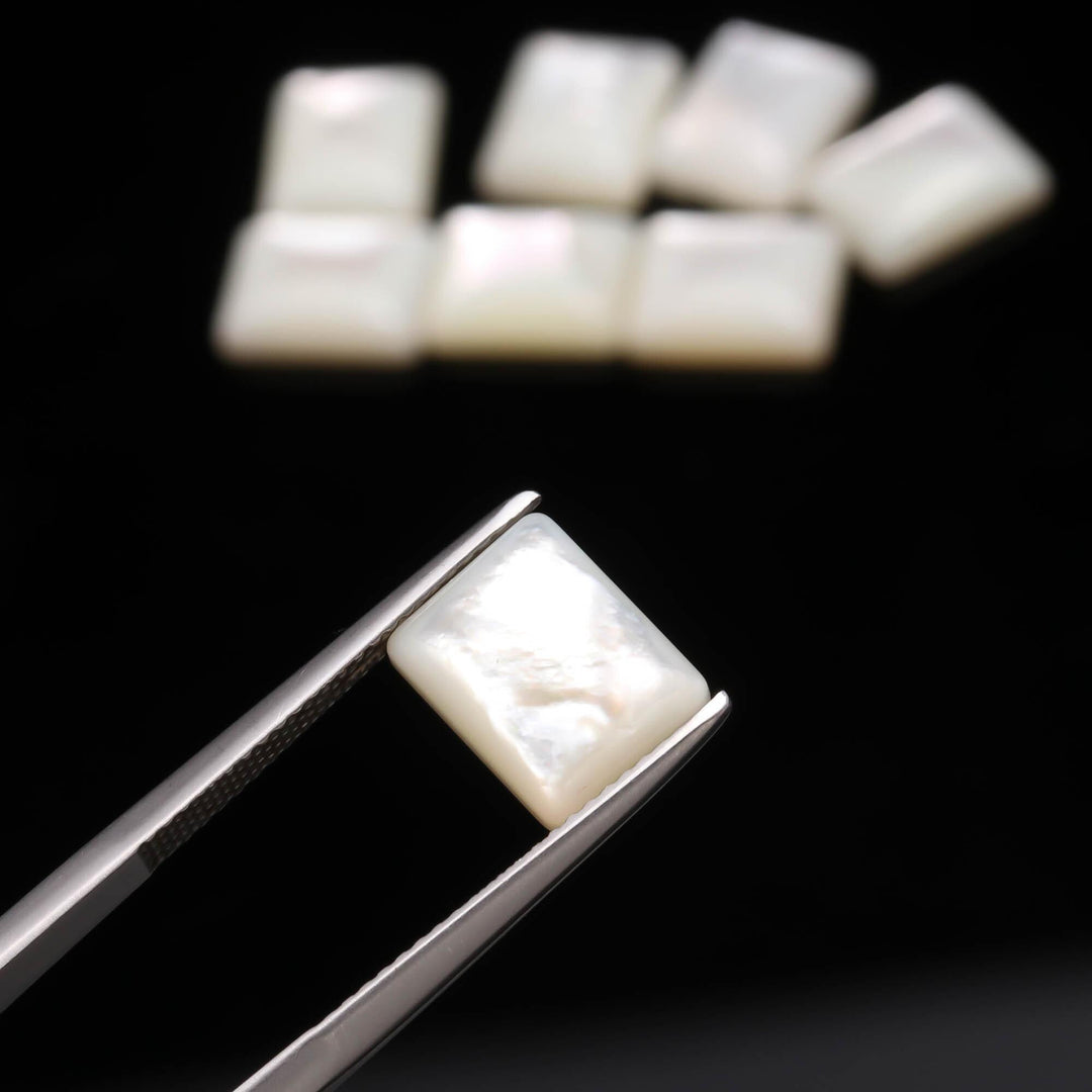 Mother Of Pearl Rectangle Shape Stones, Jewelry Making Mop Geometrical Shape, 8X10 MM Luster Pearls