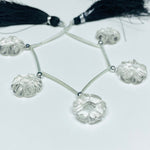 Load image into Gallery viewer, 5 Pcs AAA Crystal Quartz Flower Beads: Carved Gemstone Strand, 14mm