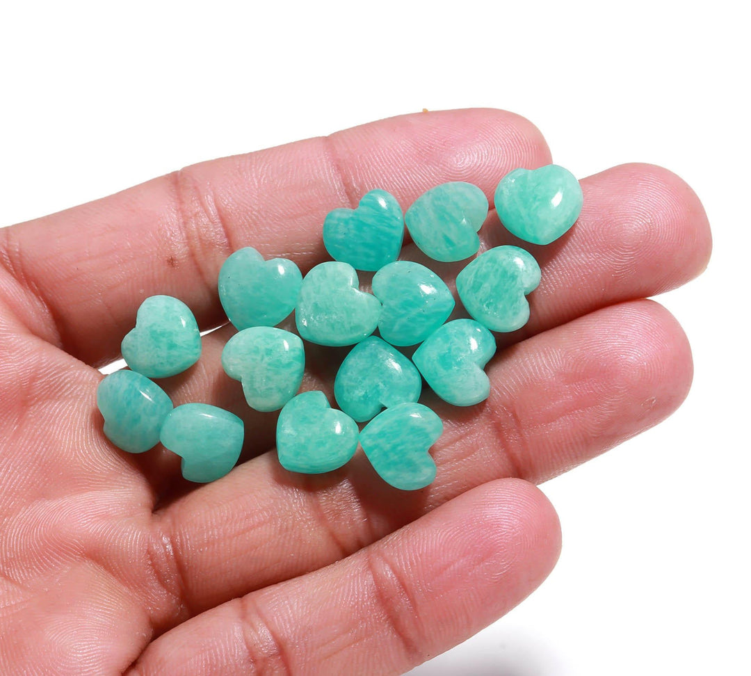 AAA Amazonite Heart Shape Beads, Natural Amazonite Heart Shape Charms, Loose Gemstone Heart Charms for Jewelry Making, 10 MM