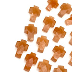 Load image into Gallery viewer, Natural Peach Moonstone Cross Shape Beads ~ Healing &amp; Protection Gemstone Beads ~ Faceted Peach Moonstone Beads ~ 15 MM Cross Charm Beads