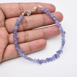 Load image into Gallery viewer, Natural Tanzanite Uncut Beads Bracelet, Handmade Tanzanite Uncut Chips Bracelet, Girls Fancy Bracelet, Gift For Girls, 925 Silver Bracelet