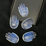Load image into Gallery viewer, Flashy Opalite Hamsa Shape Carved Stone, 25 MM Palm Shape Gemstone, Hand Charms for Jewelry Making, Hamsa Charm Beads, Carved Crystal