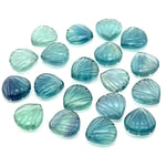 Load image into Gallery viewer, Natural Green Fluorite Seashell Shape Beads, AAA Fluorite Shell Briolette's, Shell Carving Gemstones For Jewelry 12 mm, Shell Charms Beads