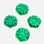 Load image into Gallery viewer, Natural Malachite Flower Shape Carved Gemstone, Green Flower Shape Carving, Carved Gemstone For Jewlery 17 mm, Craft Making Flower Charm
