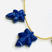 1,2,3,4,5 pcs  100% Natural Lapis Lazuli Leaf Shape Carved Gemstone, Leaf Shape Carving, Carved Gemstone For Jewellery 22X17 mm