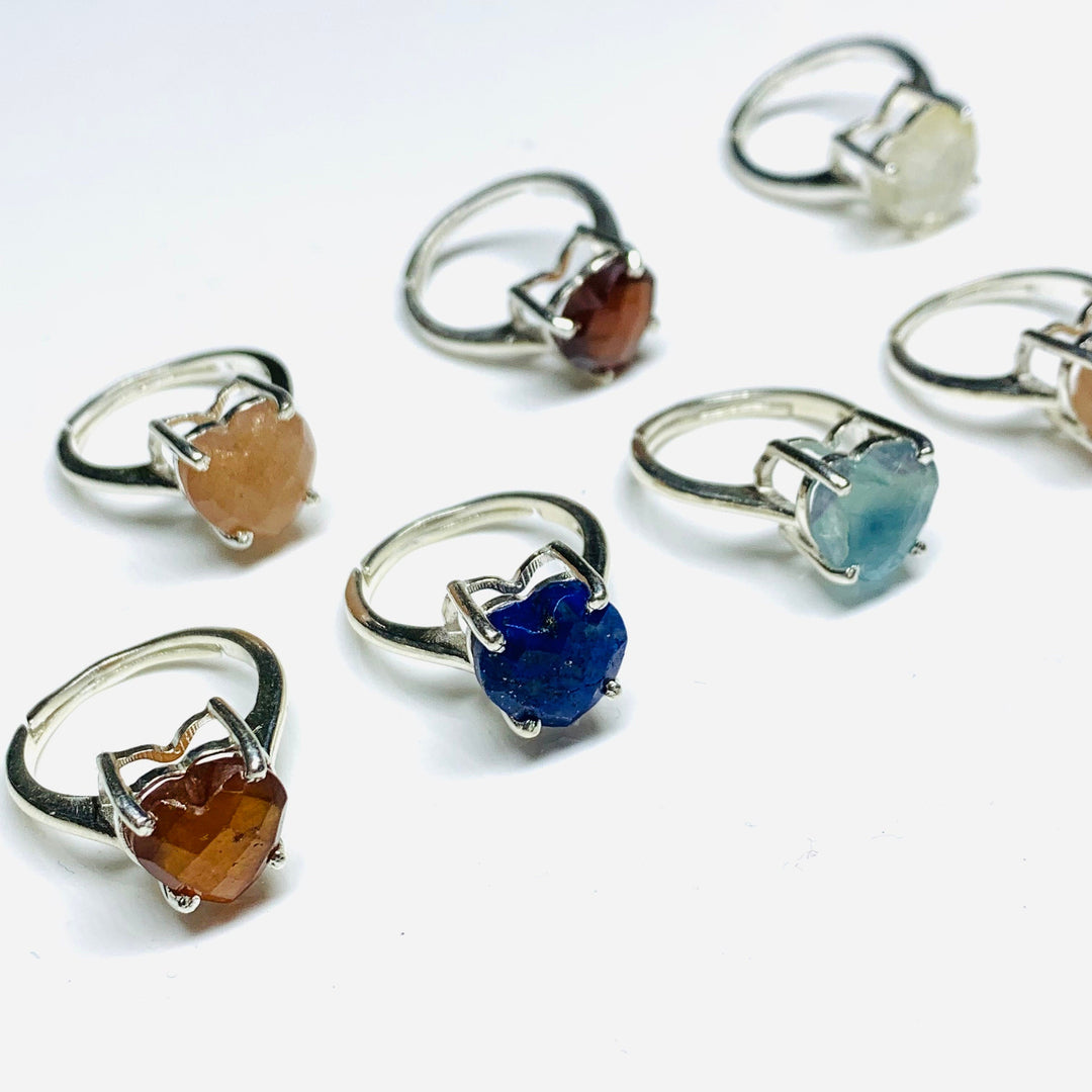 925 Silver, AAA Quality 100% Natural Gemstone Adjustable Rings, Star Shape Gemstone, Star Shape Carving, Gemstone For Jewellery, 10 mm