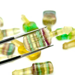 Load image into Gallery viewer, Rainbow Fluorite Guitar Shape Beads, Tiny Fluorite Guitar Shape Hand Carved Gemstone, 26 MM, Miniature Guitar Gemstone, Tiny Charms