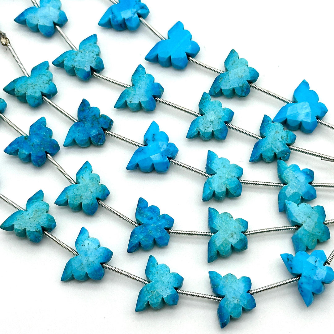 Blue Turquoise Butterfly Beads, AAA Turquoise Faceted Butterfly Gemstone Briolette's, Blue Butterfly Charms For Jewelry 14x10 MM