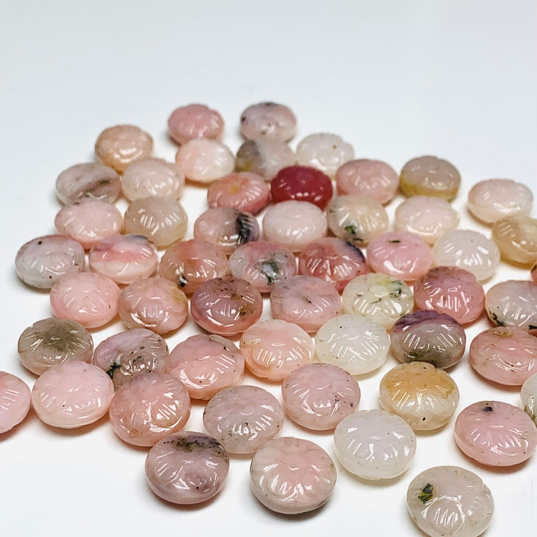 2,3,4,5 pcs 100% Natural Pink Opal Fancy Shape Carved Gemstone, Loose Gemstone, Fancy Shape Gemstone For Jewellery, Carved Gemstone 11 mm