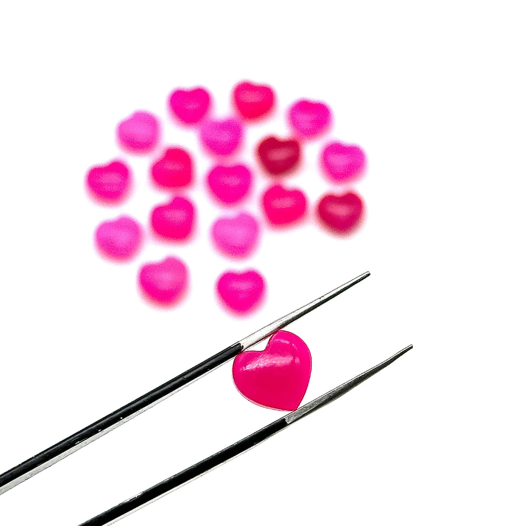 Dazzling Hot Pink Chalcedony Heart Beads, Pink Chalcedony Smooth Heart Shape Beads, Loose Gemstones, 10 MM Heart Charms for Jewelry Making