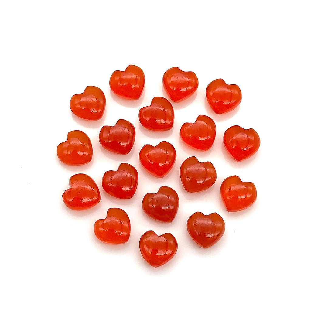 Natural Carnelian Heart Shape Briolette's, Orange Carnelian Smooth Heart Shape Beads, Loose Gemstones, 8 MM Heart Charms for Jewelry