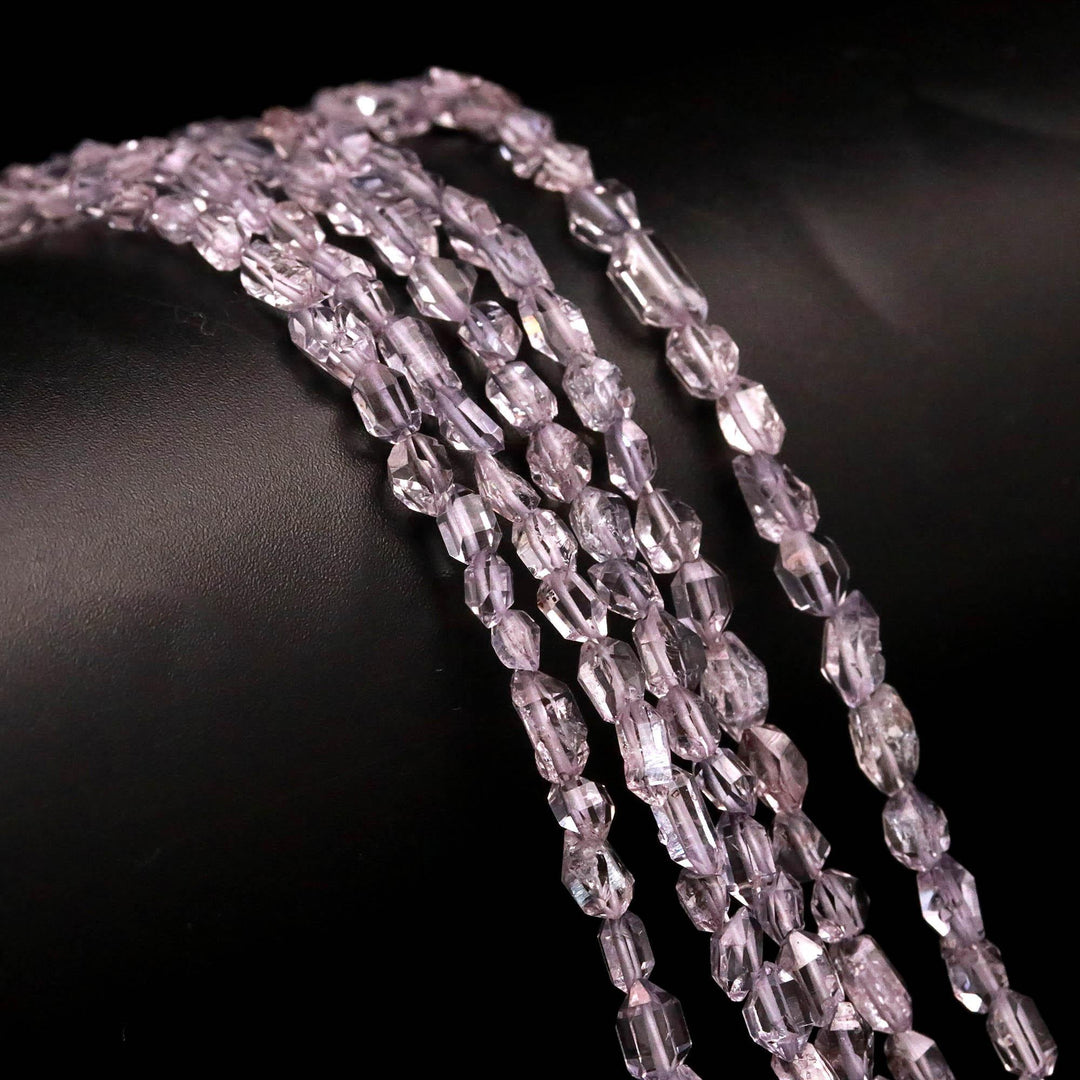 Tanzanite Color Herkimer Quartz Diamond Beads, Purple Herkimer Straight Drill Diamonds, Jewelry Making Raw Beads, 4-6 MM, Diamond Necklace