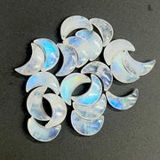 Rainbow Moonstone Moon Beads: Hand Carved Briolette Gemstone, 12mm