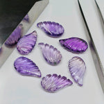 Load image into Gallery viewer, 2,3,4,5,6 100% Natural amethyst fancy Shape Carving, Hand carved Fancy shape Gemstone, carved Gemstone jewelry Making,18X10 mm