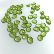 2 pcs AAA+ Quality Peridot freeform Rosecut, Peridot faceted rosecut, gemstone for jewellery, jewellery making rosecut 6X5 10X6 mm