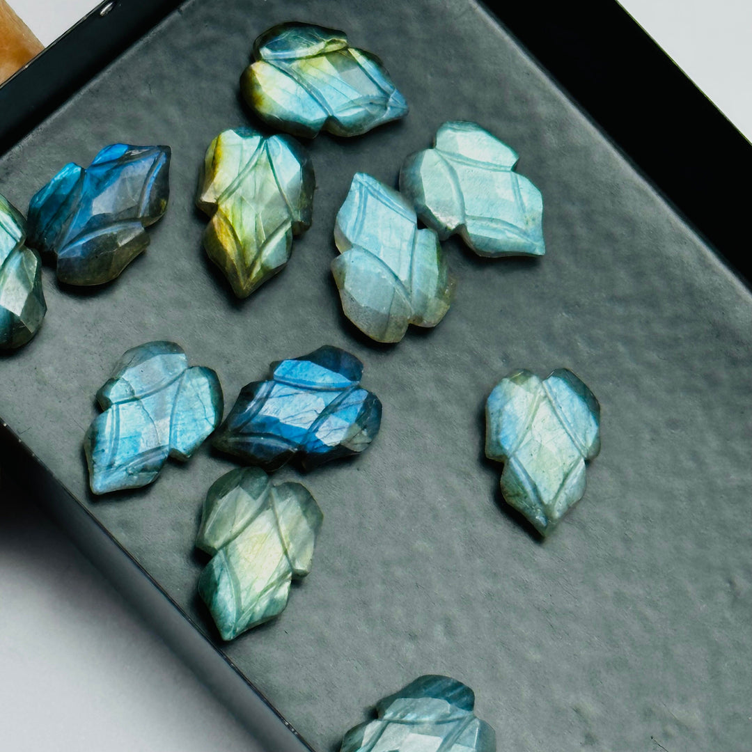 Flashy Labradorite Leaf Shape Carving Gemstone Beads, 9X13 MM Leaves Shape Loose Briolette's, Blue Fire Beads For Jewelry, Wholesale Beads