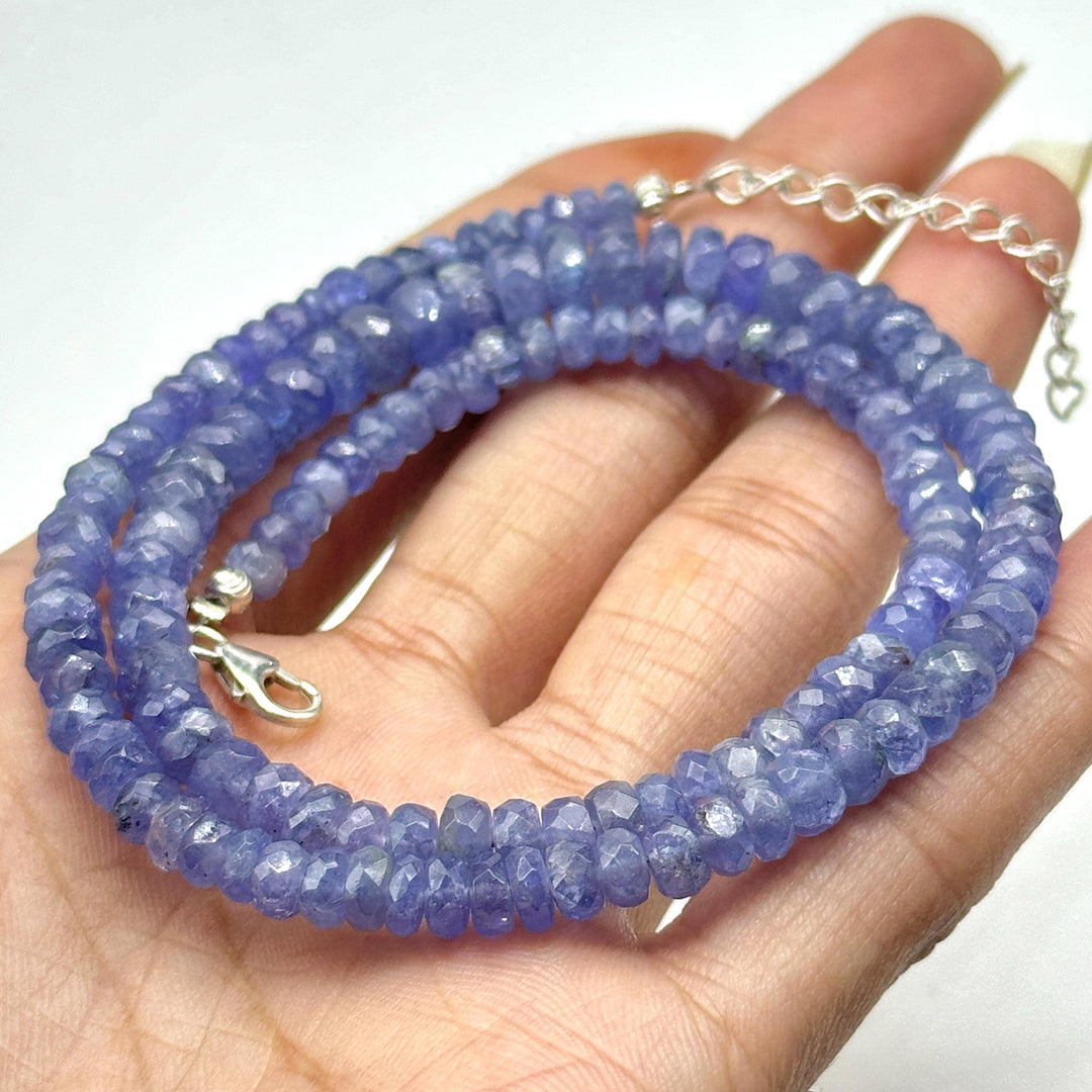 Natural Tanzanite Beaded Necklace, Purple Tanzanite Gemstone Necklace, Healing Crystal Necklace, Dainty Handmade Necklace, Surprise for Love