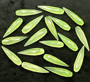 Green Chalcedony Long Drop Shape Briolette's, Faceted Teardrop Beads, 7X30 MM Green Color Drops for Earring Making, Loose Drops on Wholesale