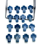 Load image into Gallery viewer, Faceted Blue Opal Cross Beads: Natural Gemstone Charms (15mm)