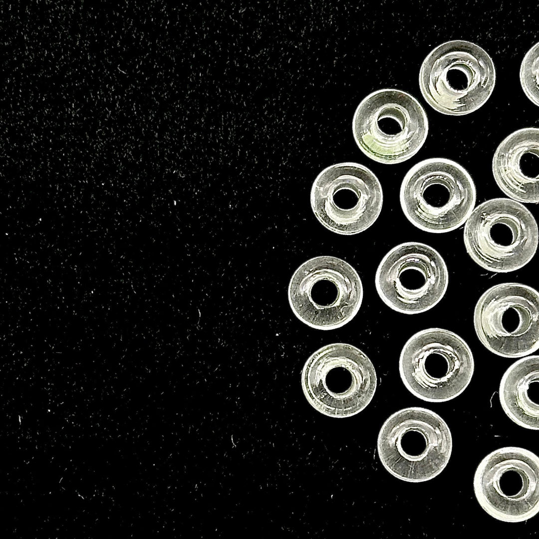 Pretty Crystal Quartz Donut Shape Carving, AAA Crystal Quartz Donut Shape Beads, Loose Donut Shape Charm Beads, Energy Healing Stones, 6 MM