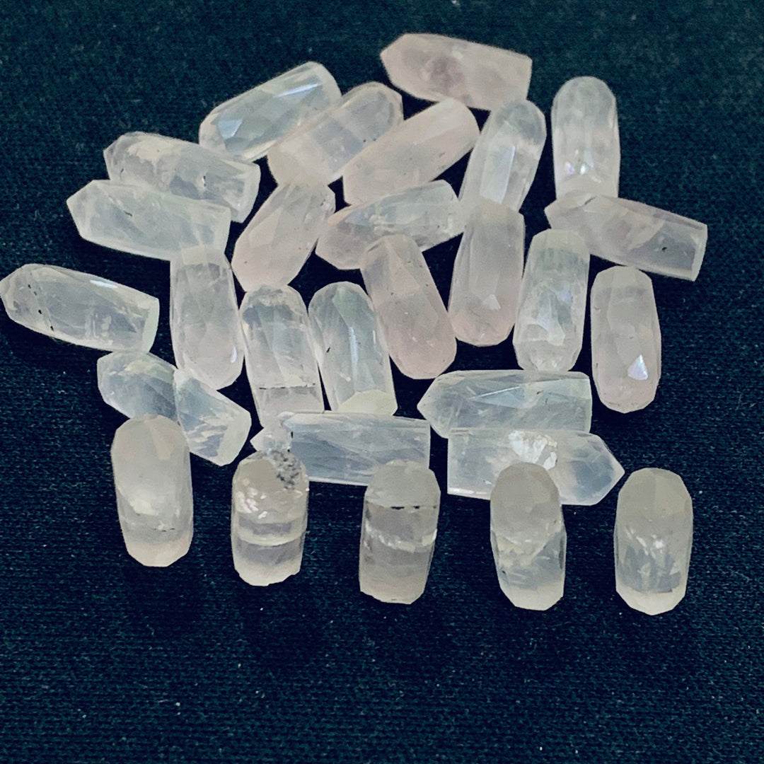2,3,4,5,6 pcs 100% Natural Rose Quartz Faceted Pencil Shape Loose Gemstone, Rose Quartz Loose Gemstone, Gemstone For Jewellery 13.5X5.5 mm