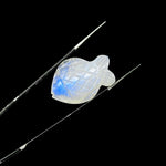 Load image into Gallery viewer, Carved Rainbow Moonstone Fish: Handmade Gemstone Bead (20x27mm