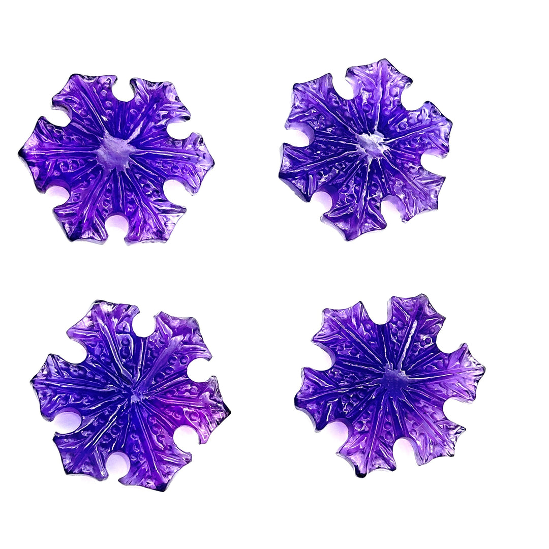 Dazzling Amethyst Snowflakes, 1 pc Natural Amethyst Snowflake Crystals, 27 MM Handmade Snowflake Carvings, Hand Carved Gemstone For Jewelry