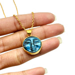 Load image into Gallery viewer, Flashy Carved Labradorite Face Pendant, AAA Natural Labradorite Chakra Necklace For Her, 18 mm Face Charm, Birthday Gift For Women's
