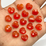 Load image into Gallery viewer, AAA Carnelian Heart Shape Briolette's, Natural Carnelian Faceted Heart Shape Beads, AAA Hand Carved Heart Charm, Jewelry Making Beads 12 MM
