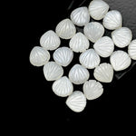 Load image into Gallery viewer, White Moonstone Shell Shape Beads, Natural Moonstone Shell Briolette's, Shell Carving Gemstones For Jewelry 12 mm, Sea Shell Beach Beads