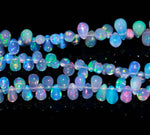Load image into Gallery viewer, Multi Fire Ethiopian Opal Drop Shape Beads, AAA+ Flashy Ethiopian Opal Beads, Smooth Welo Opal Drop Beads, 4-6 MM