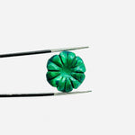 Load image into Gallery viewer, Natural Malachite Flower Shape Carved Gemstone, Green Flower Shape Carving, Carved Gemstone For Jewlery 17 mm, Craft Making Flower Charm