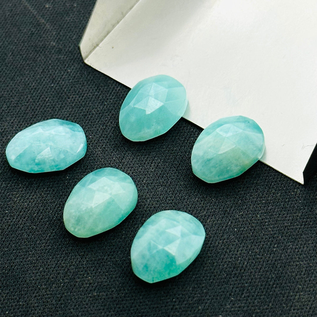 2 pcs A-one Quality Amanzonite freeform Rosecut, faceted rosecut, gemstone for jewelry, jewelry making rosecut, loose gemstone 5X8 10X13 mm
