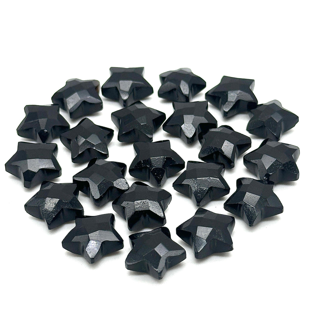 Natural Black Onyx Star Shape Briolettes, Carved Star Shape Beads, Black Onyx Faceted Star Charms, Wholesale Loose Beads for Jewelry, 12 MM