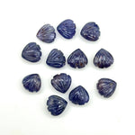 Load image into Gallery viewer, AAA+ Natural Iolite Shell Shape Beads, 8 MM Hand Carved Seashells, Tiny Carved Beads, Shell Charms, Jewelry and Craft Making