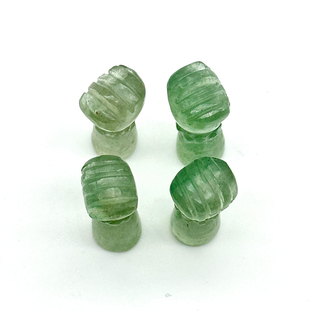 Natural Green Aventurine Hand Shape Carving, Aventurine Punch Shape Stone, 27 MM Loose Hand Fist Charm For Jewelry Making, Hamsa Charms