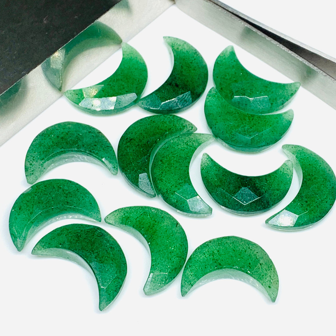 2,3,4,5 Pcs Natural Strawberry Quartz Faceted Carved Moon Shape Briolettes,Carved Moon Shape Gemstone For Jewellery,Faceted Moon Shape 17 mm