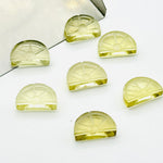 Load image into Gallery viewer, Natural lemon Quartz Slices, Half Lemon Shape Gemstone, Carved Fruit Shape Gemstone, Lemon Quart Carvings 13.5x9 MM, Fruit Cut Stones