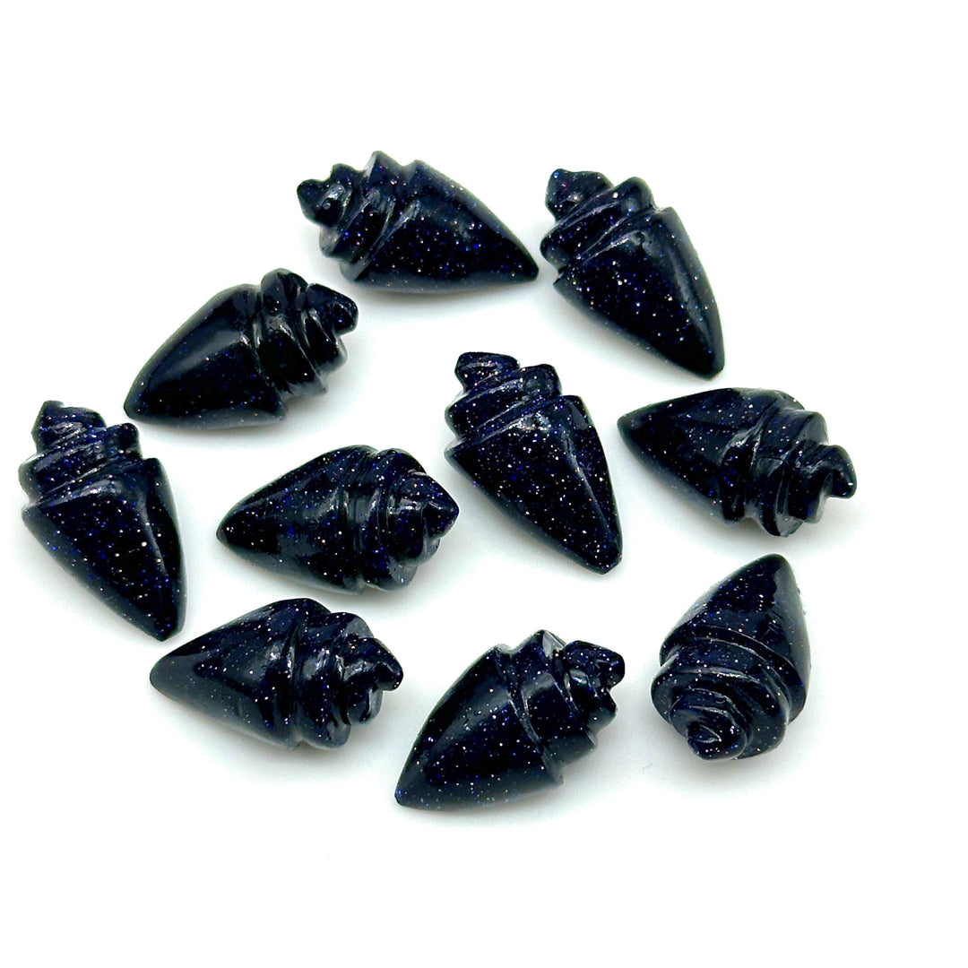 Natural Blue Sunstone Conch Shell Shape Carving, Sparkling Sunstone Hand Carved Shell Shape Gemstone Beads, 18X10 MM, Loose Shell Gemstone