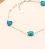 Load image into Gallery viewer, AAA Copper Turquoise Heart Beads Bracelet, Turquoise Heart Beads Bracelet, Women's Gift Chain Bracelet, 925 Silver Bracelet/Anklets