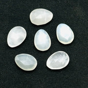 2,3,4,5pcs A-one Quality white moon stone freeform Rosecut, faceted rosecut, gemstone for jewelry, jewelry making rosecut 10X14 mm