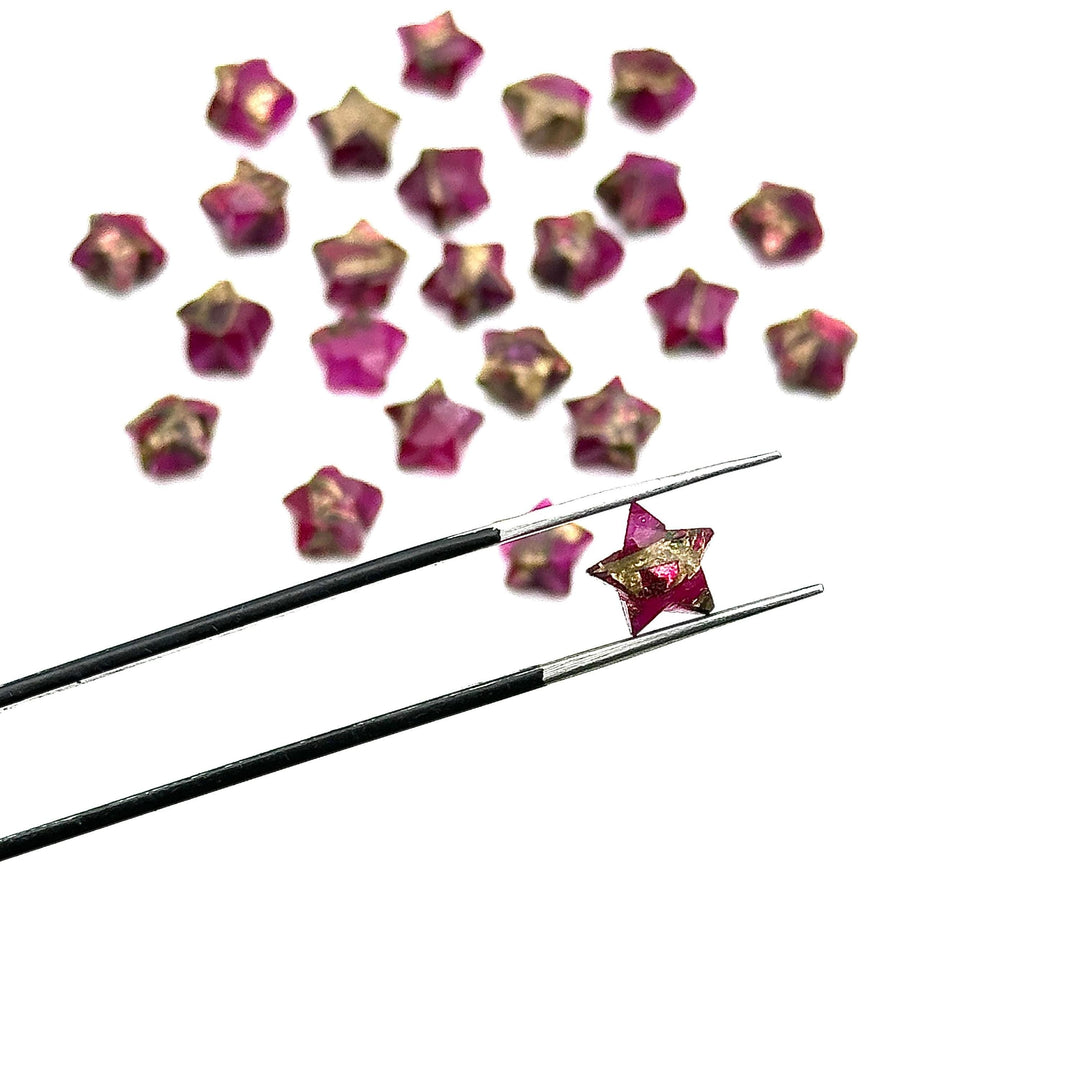 Cute Pink Turquoise Star Shape Beads, Hot Pink Copper Turquoise Faceted Star Beads, Hand Carved Gemstone Beads, Star Charm for Jewelry 8 MM