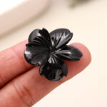 Load image into Gallery viewer, Natural Black Onyx Carved Flower Shape Stone, Black Onyx Handmade Flower Carving, 36 MM Beautiful Crafted Piece