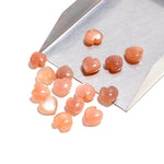 Load image into Gallery viewer, Natural Peach Moonstone Heart Shape Beads, Orange Moonstone Heart Shape Charms, Mini Plain Heart Briolette's for Jewelry Making, 10 MM