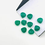 Load image into Gallery viewer, Natural Green Onyx Shell Beads, 8 MM Hand Carved Seashells, Tiny Carved Beads, Green Onyx Shell Charms, Jewelry &amp; Craft Making Gemstones