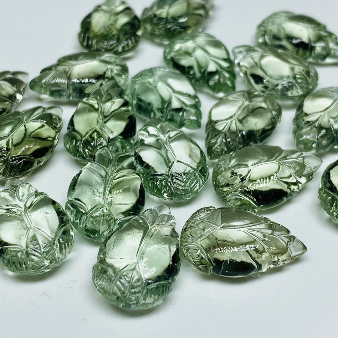 1,2,3,4,5 pcsAAA Quality 100% Natural Green Amethyst Pear Shape Carved Gemstone, Pear Shape Carving, Carved Gemstone For Jewellery 18X12 mm