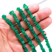 Natural Green Onyx Uncut Beads Strand, AAA Green Onyx Chips Beads for Jewelry Making, 16